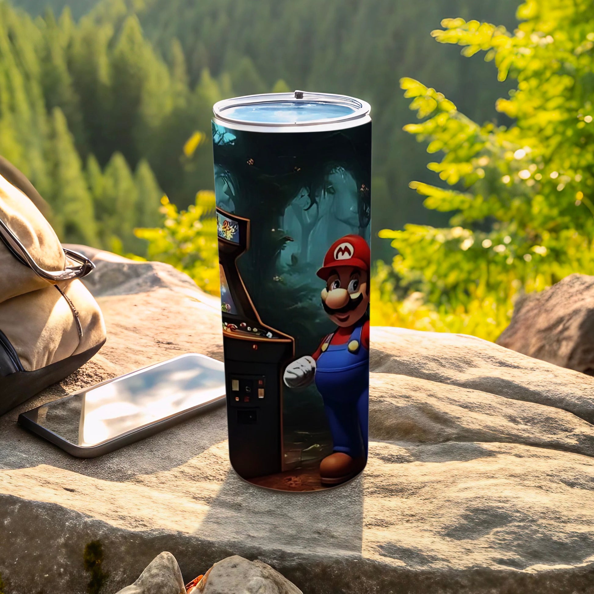 Retro Arcade Game Character Travel Mug Tumbler