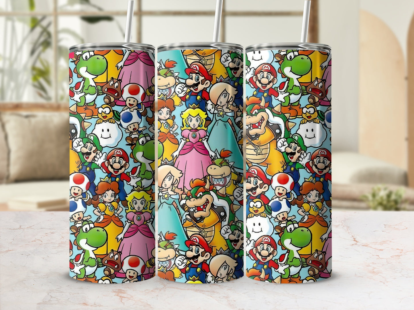 Colorful Cartoon Character Drinkware Tumbler Set