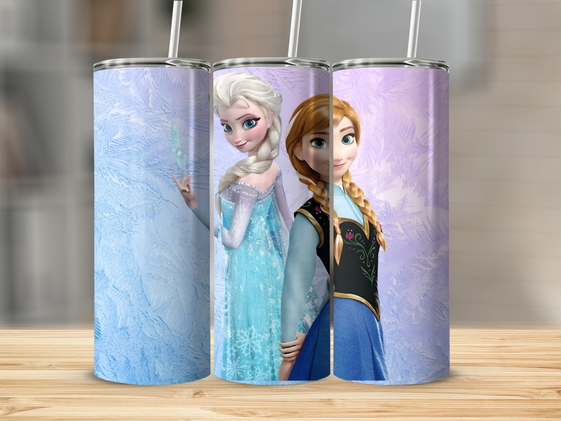 Frozen Anna and Elsa Stainless Steel Tumbler Cups