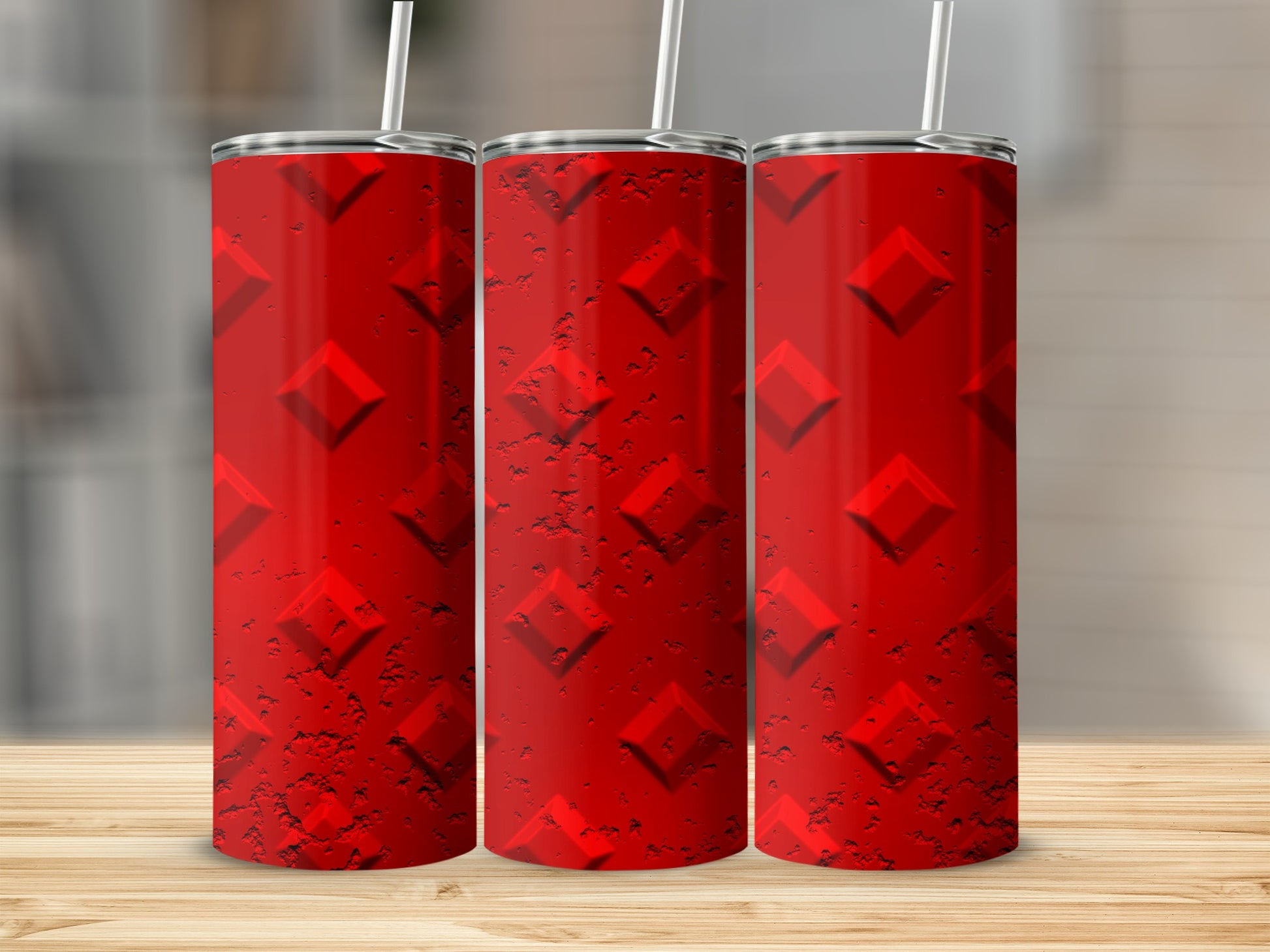 Vibrant Red Distressed Diamond Plate Pattern product type