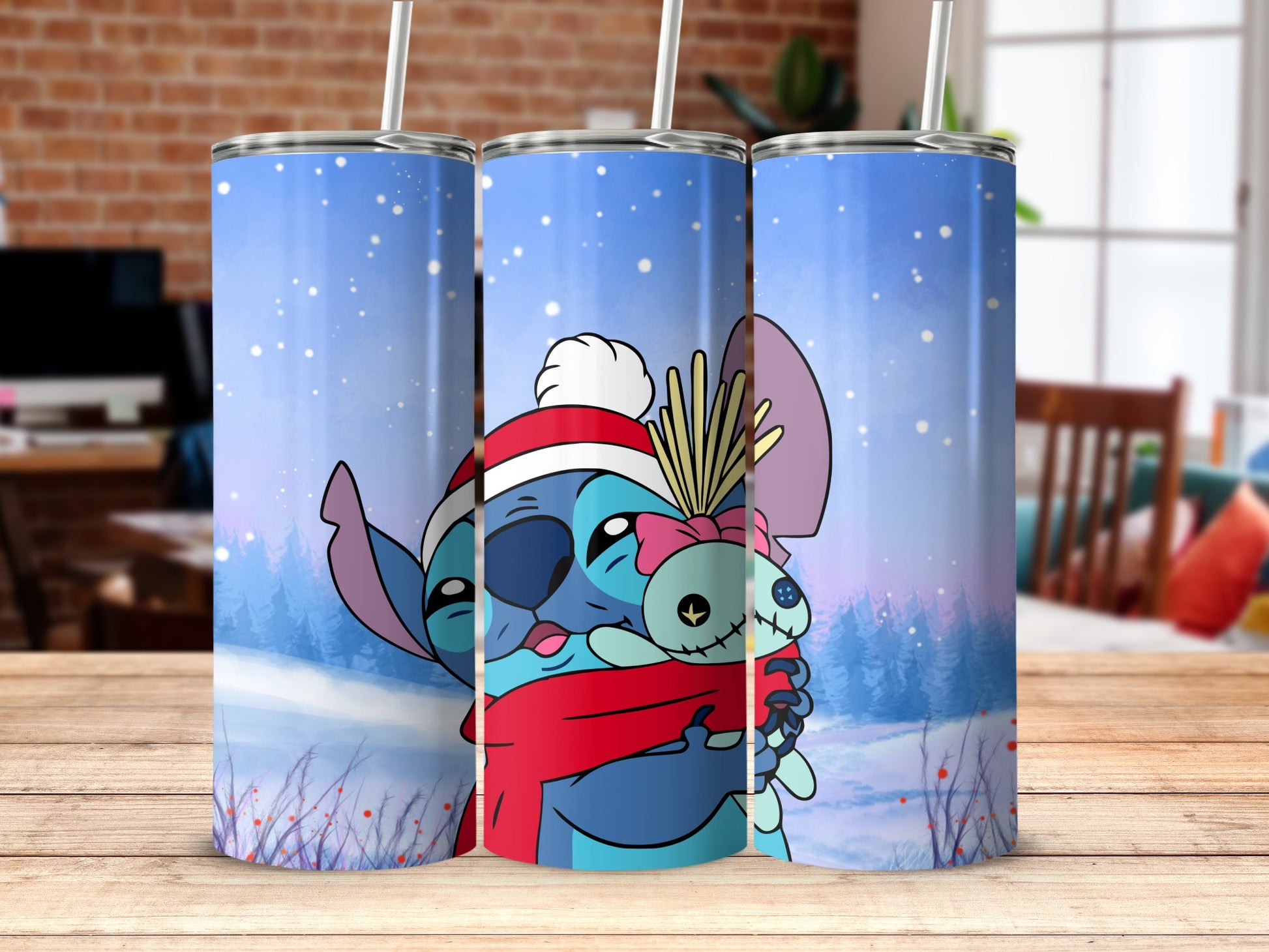 Adorable Christmas Themed Tumbler with Cute Character