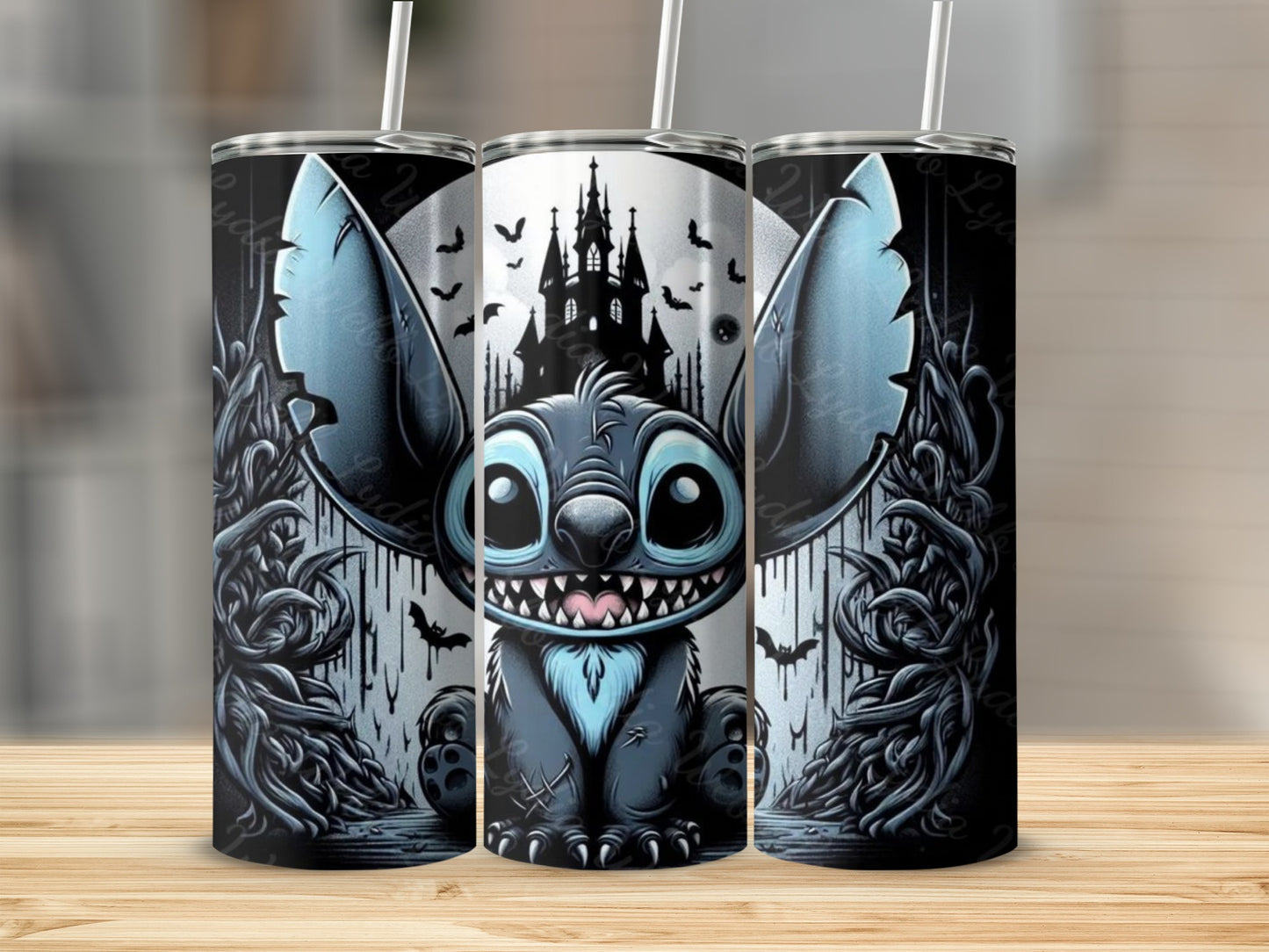 Cute Blue Cartoon Character Halloween Themed Tumbler