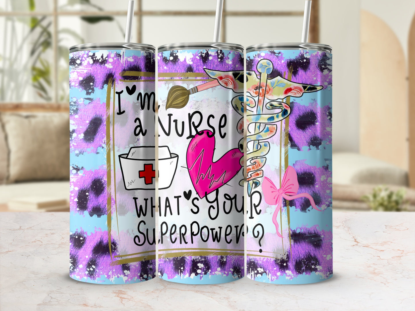 I'm a Nurse What's Your Superpower Travel Tumbler product type