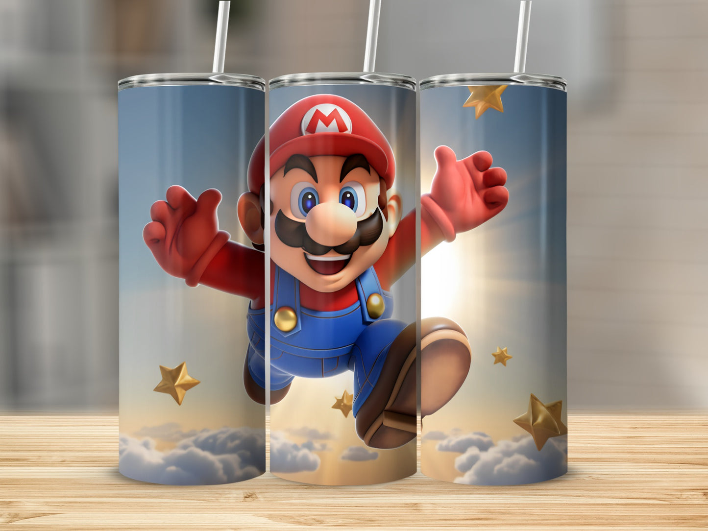 Super Mario Jumping with Stars Tumbler Product