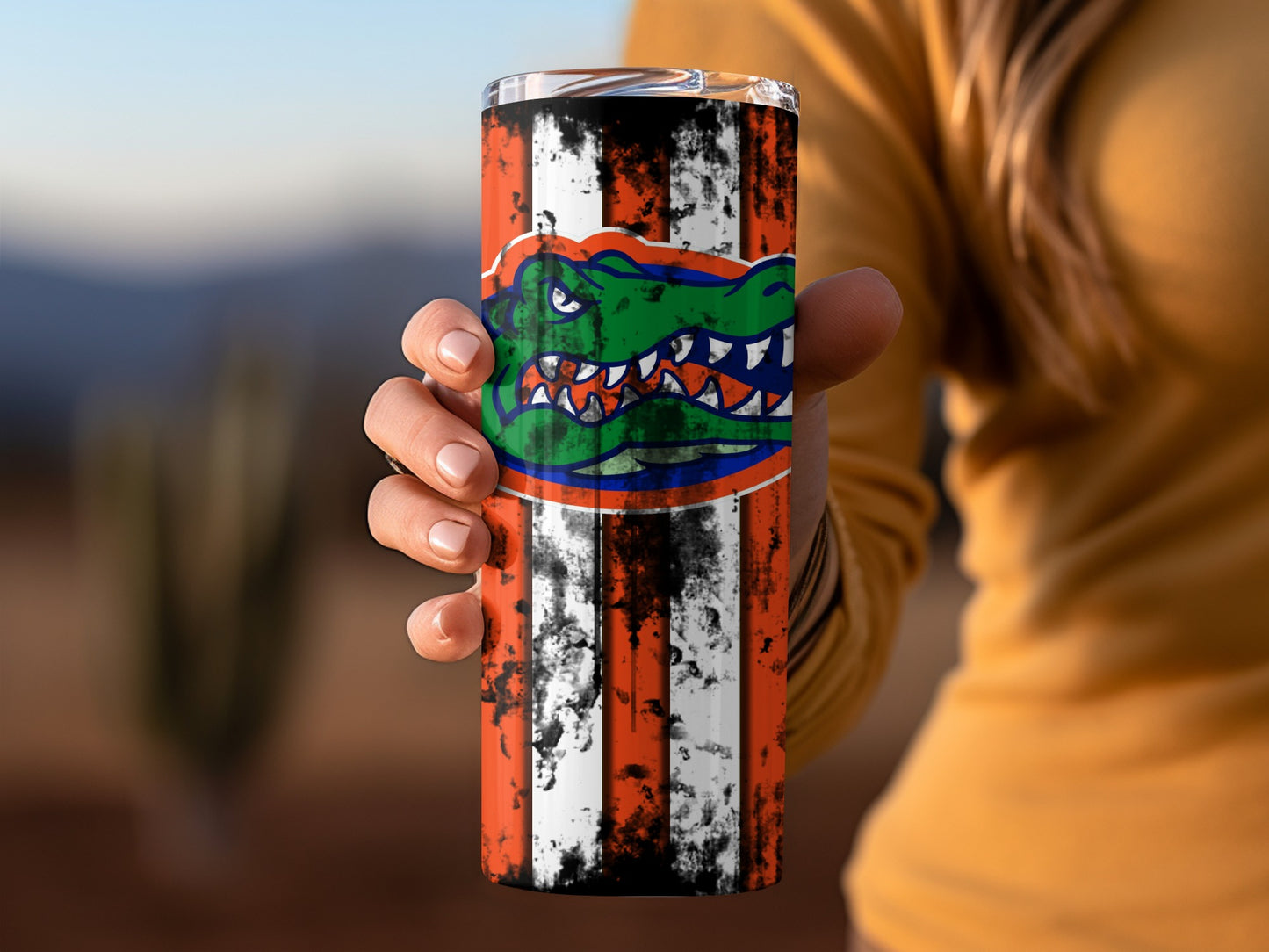 Vintage Alligator Striped Design Custom Tumbler