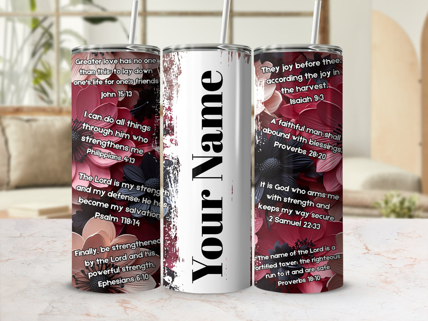 Personalized Inspirational Bible Verse Tumbler