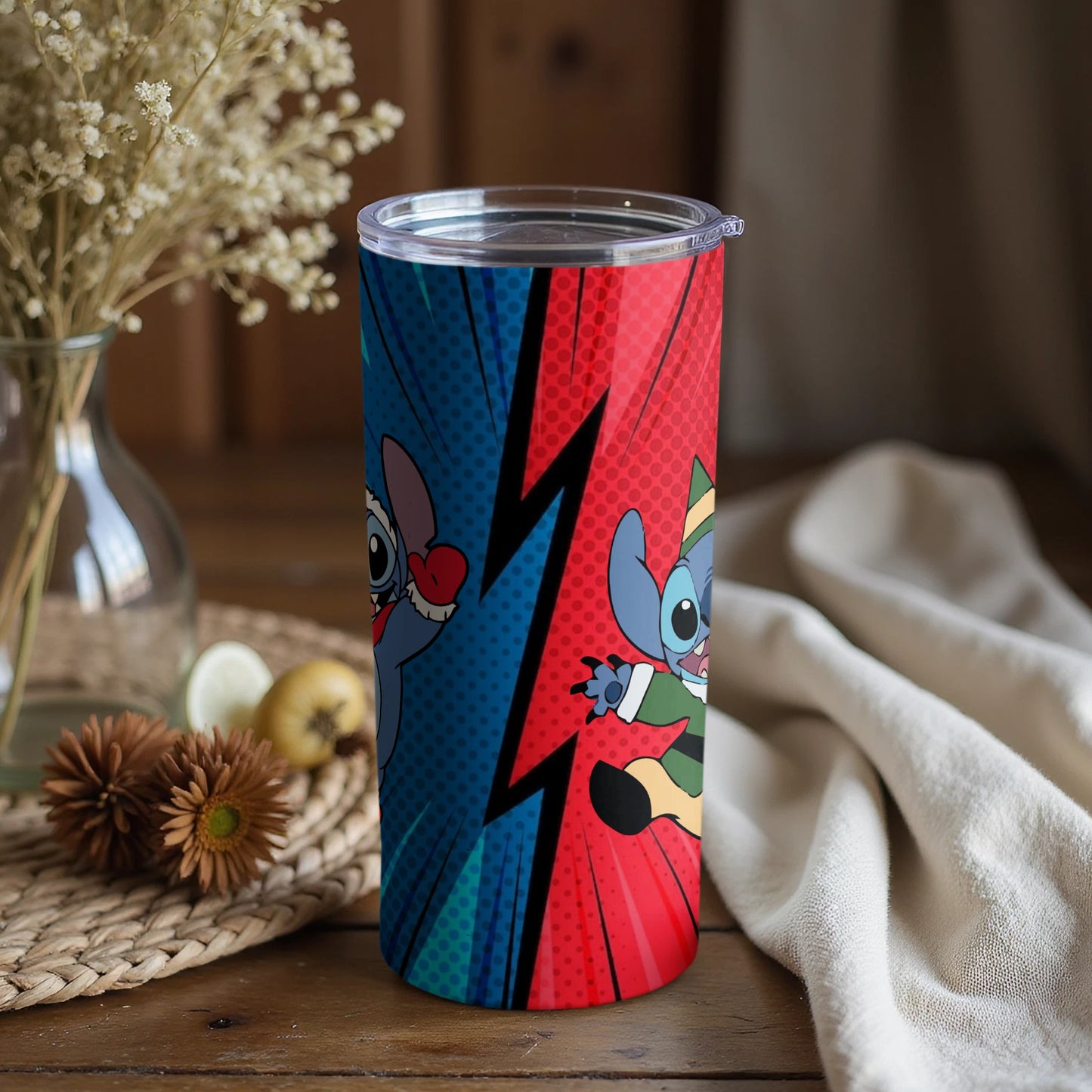 Vibrant Colorful Cartoon Character Tumbler Cup Design