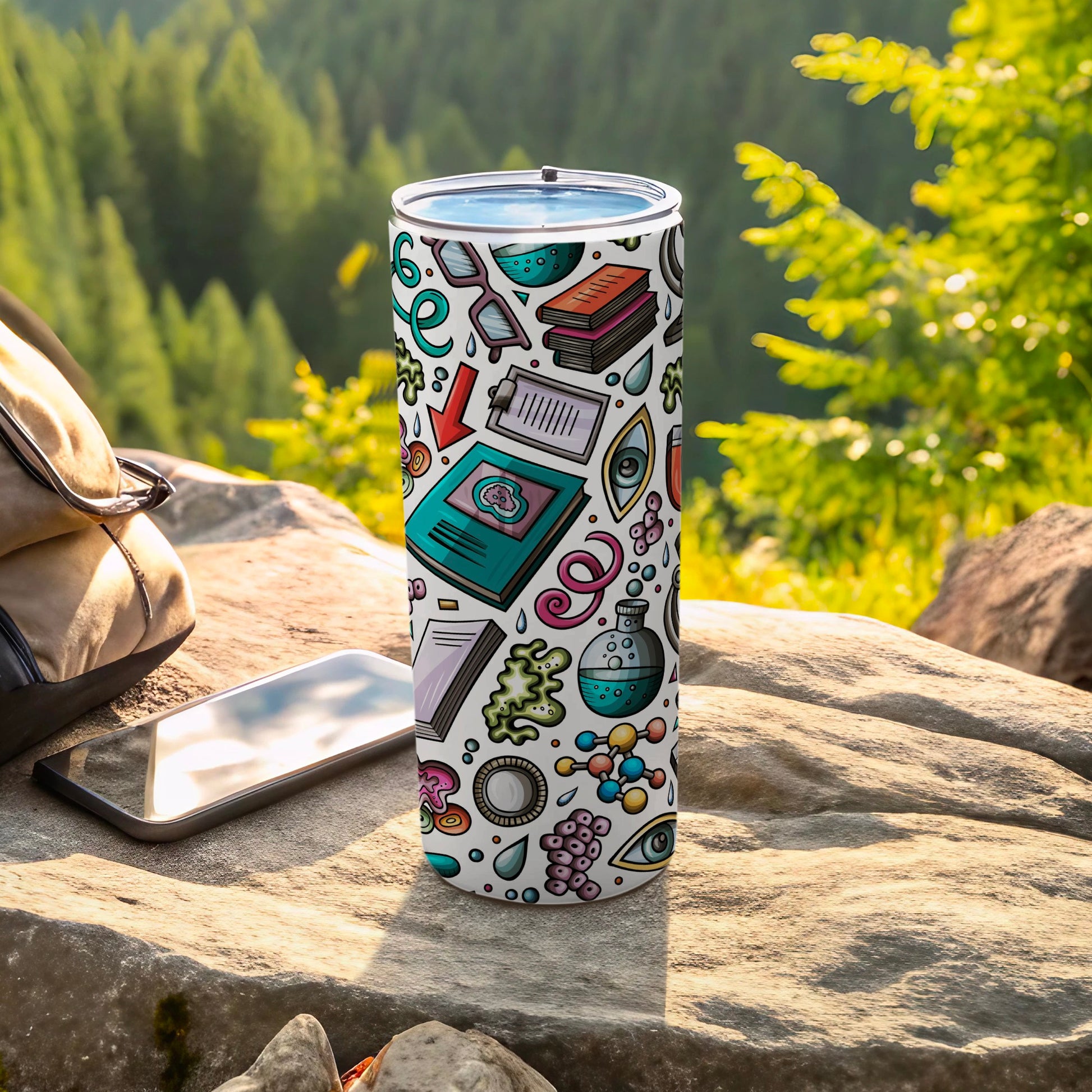 Vibrant Colorful Science Themed Insulated Tumbler