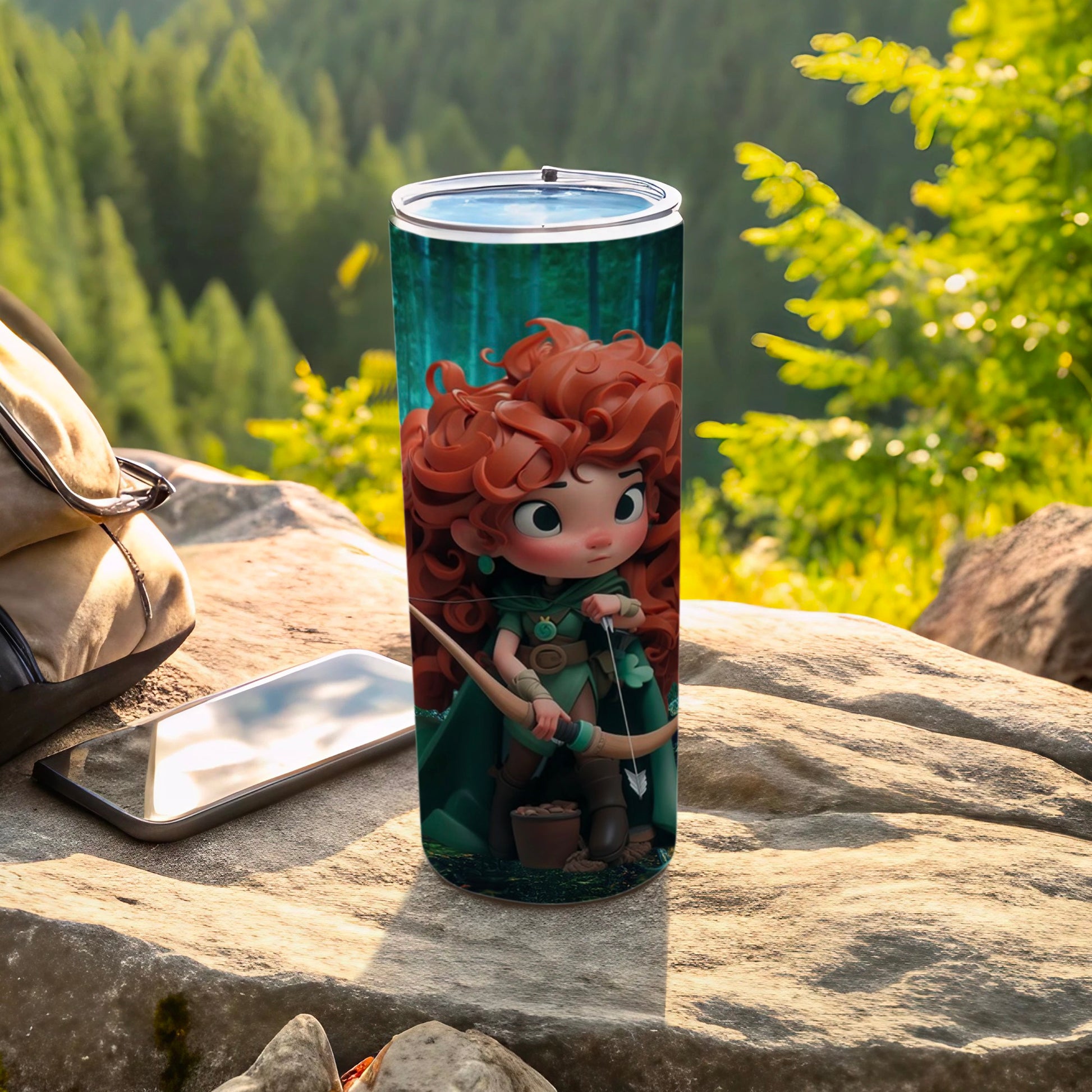 Cute Cartoon Redhead Archer Character Tumbler Cup