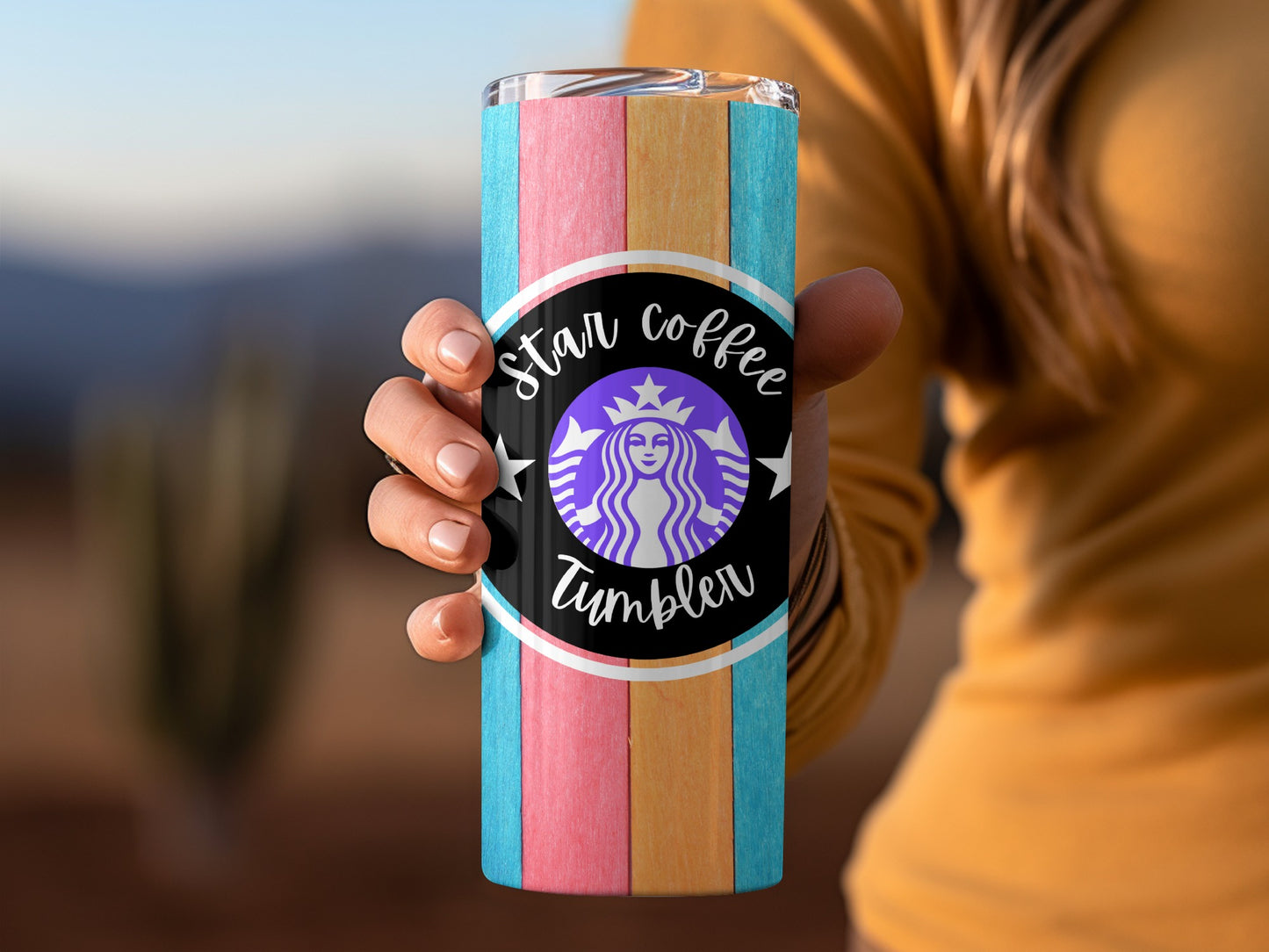 Multi-colored Star Coffee Tumbler for Daily Use