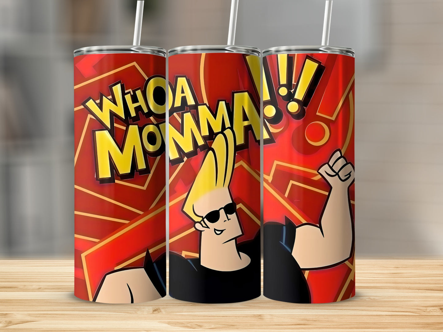 Whoa Momma Cartoon Character Design Travel Tumbler