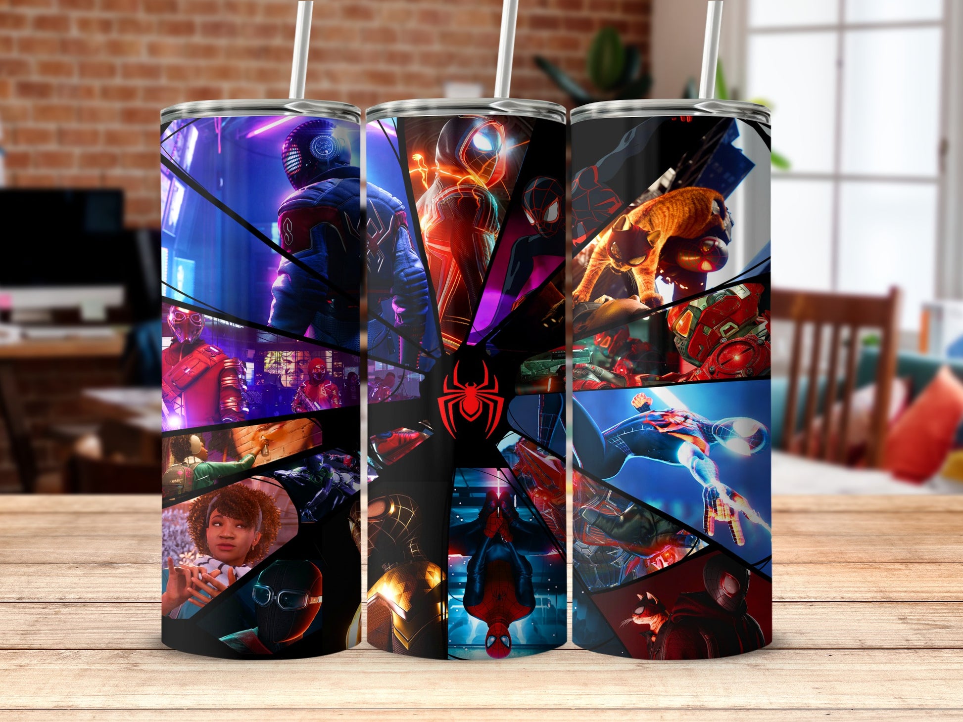 Miles Morales Spider-Man Spider-Cat Colorful Design Tumbler