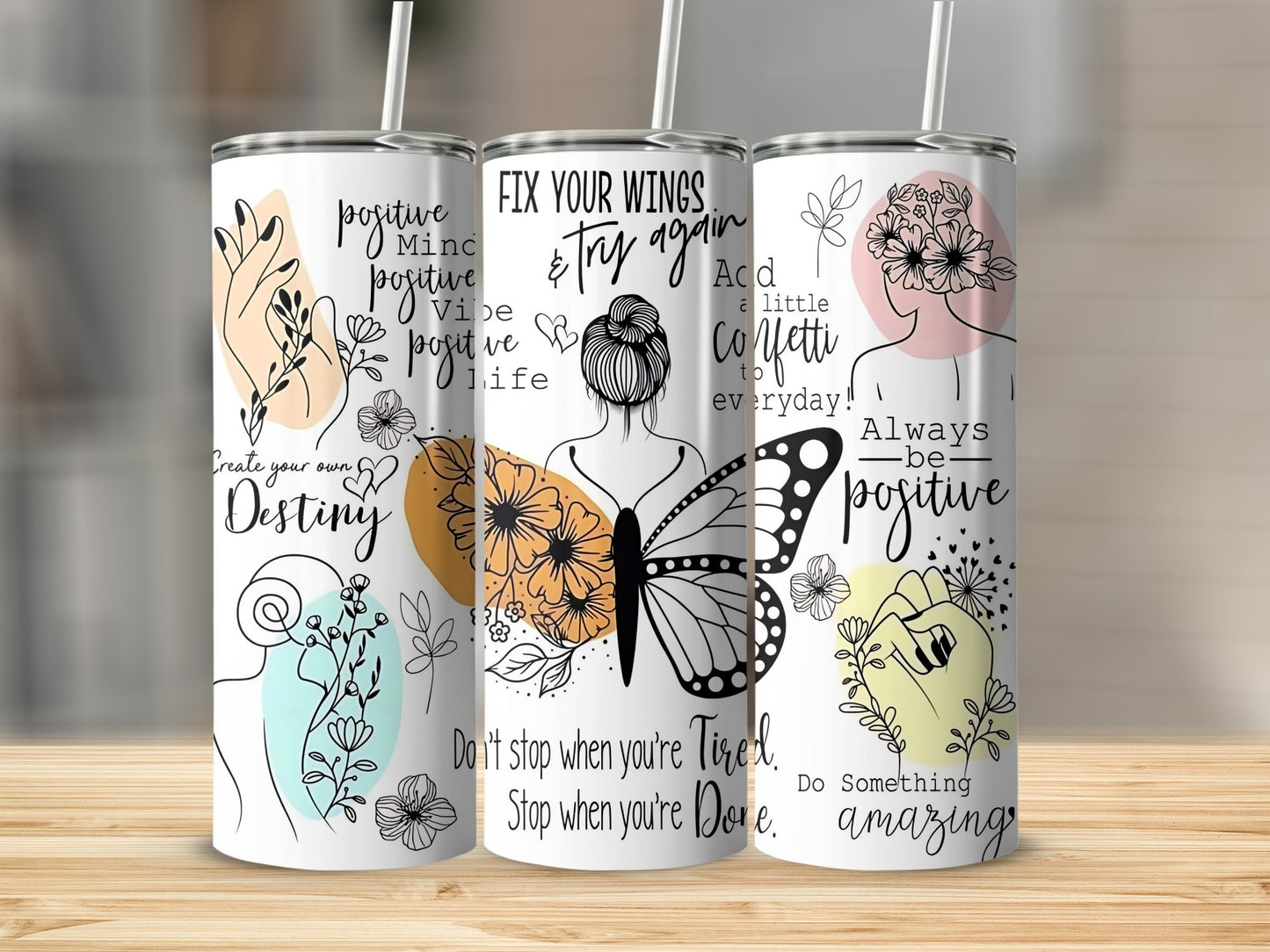Inspirational Quotes and Art Stainless Steel Tumbler