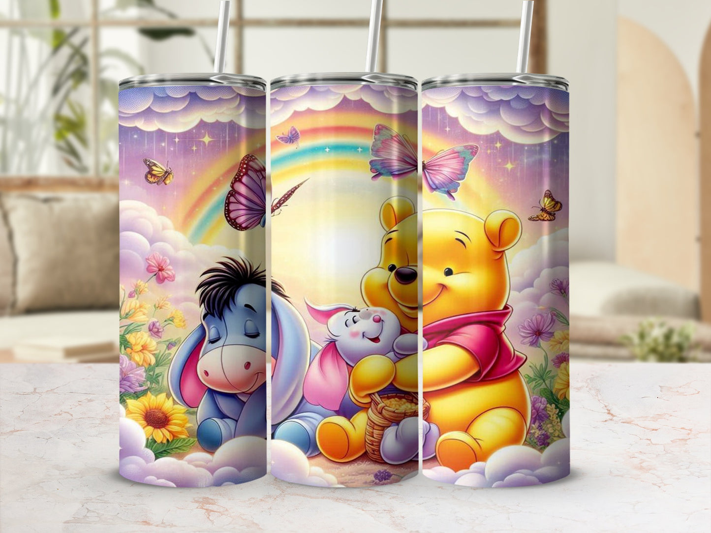 Adorable Cartoon Rainbow Butterfly and Animals Product