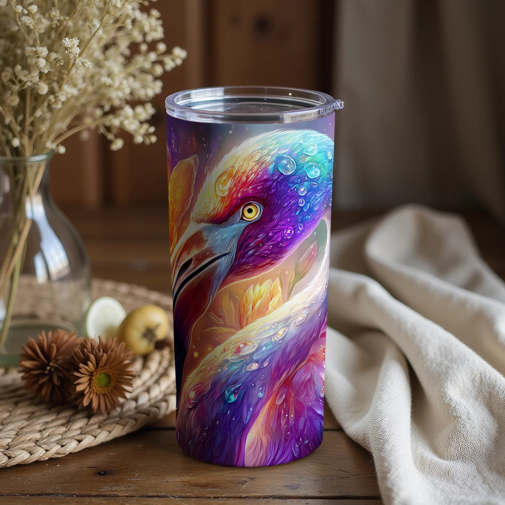 Colorful Vibrant Bird Art Design Insulated Tumbler