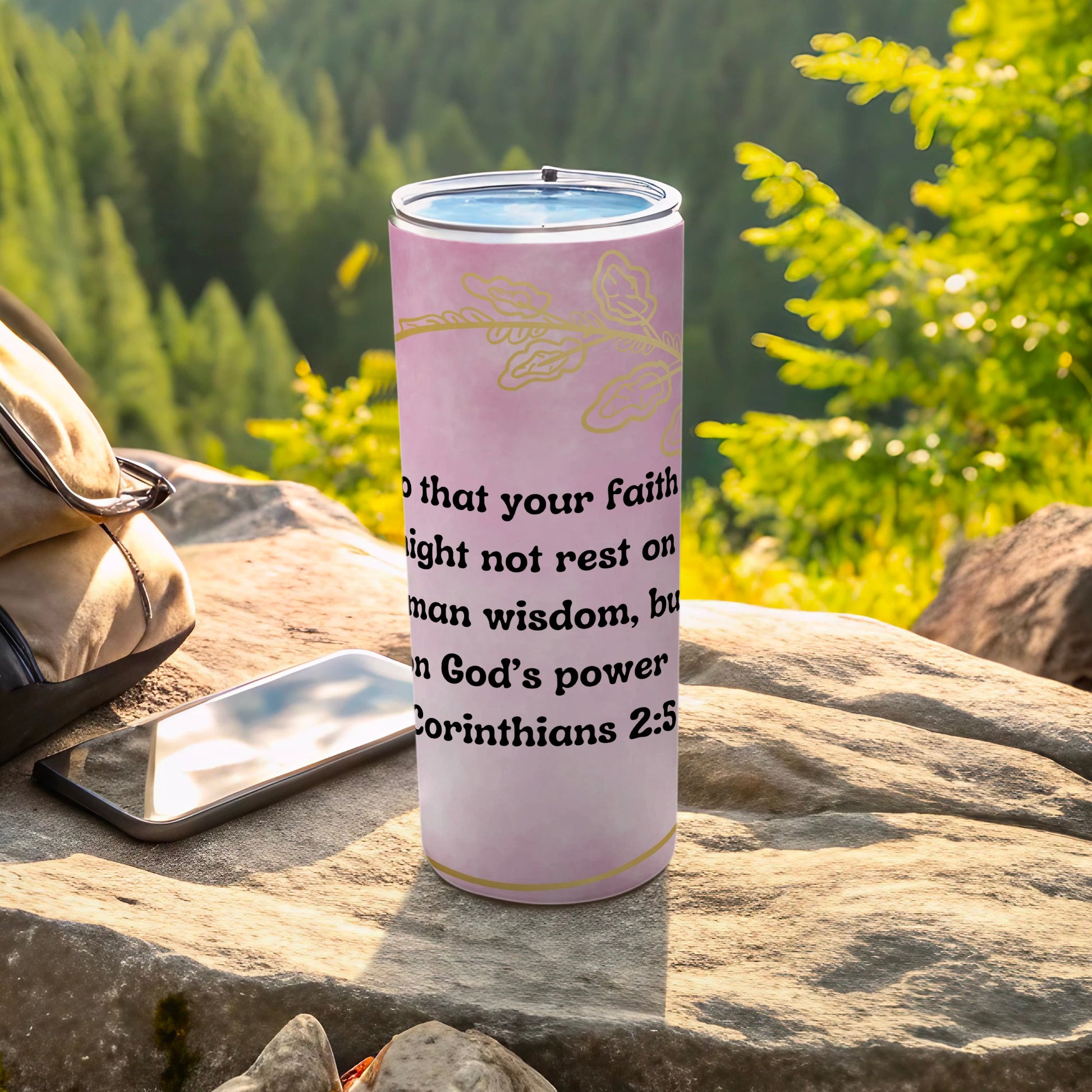 Inspirational Bible Verse Travel Mug for Outdoor Adventures
