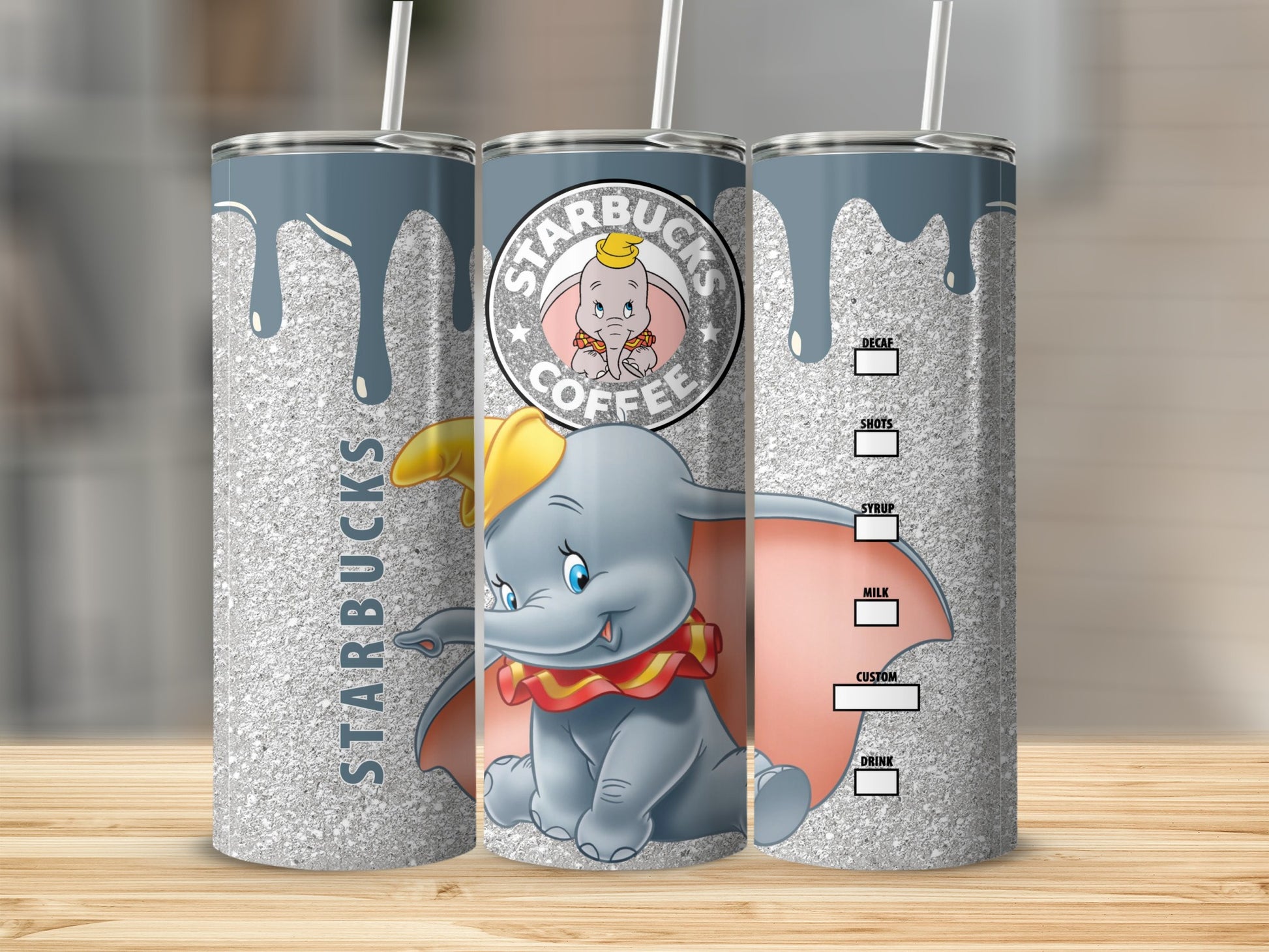 Starbucks Coffee Dumbo Tumbler with Glitter Finish