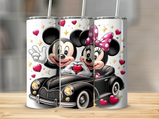 Mickey and Minnie Mouse Romantic Car Ride Tumbler