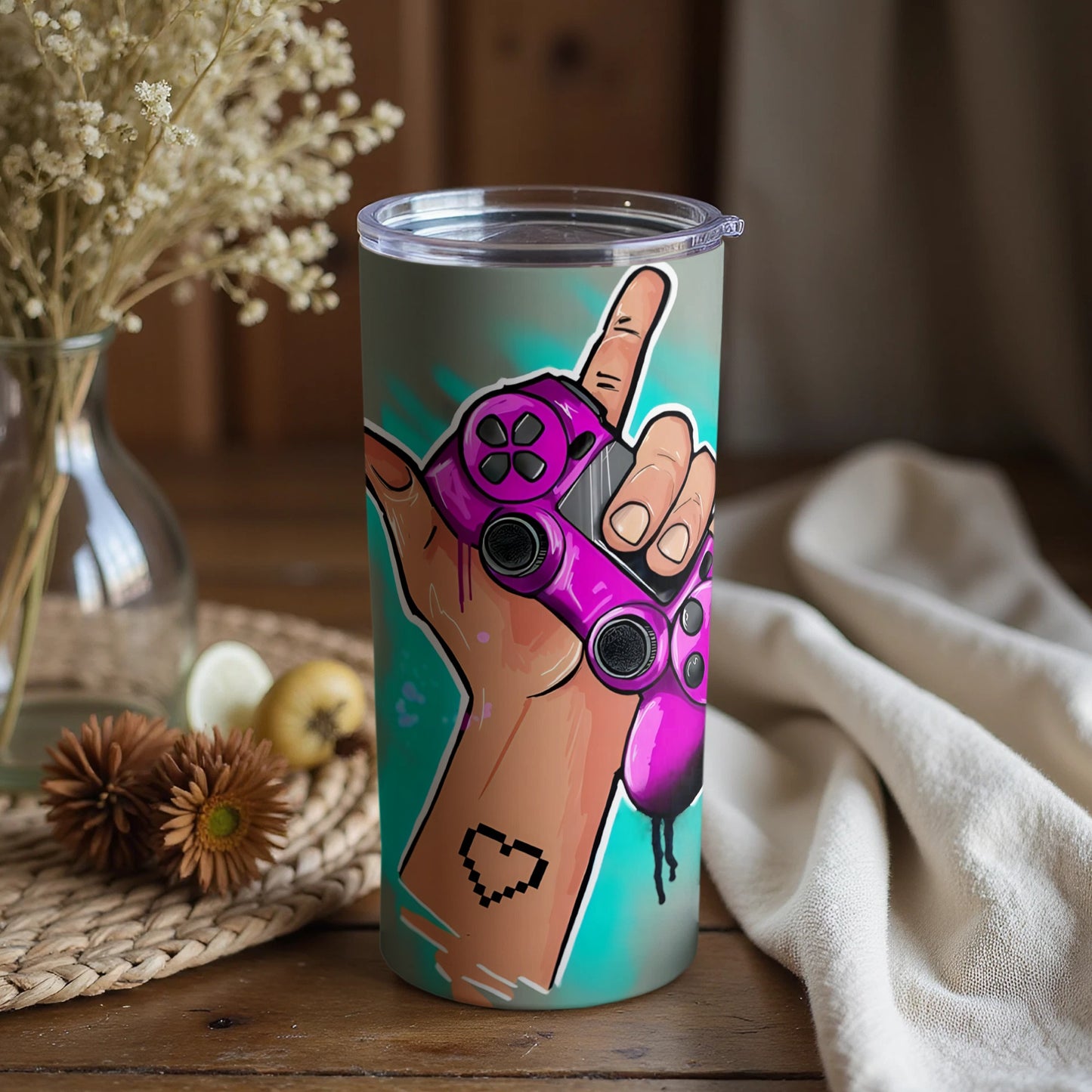 Gaming Hand with Controller Design Tumbler