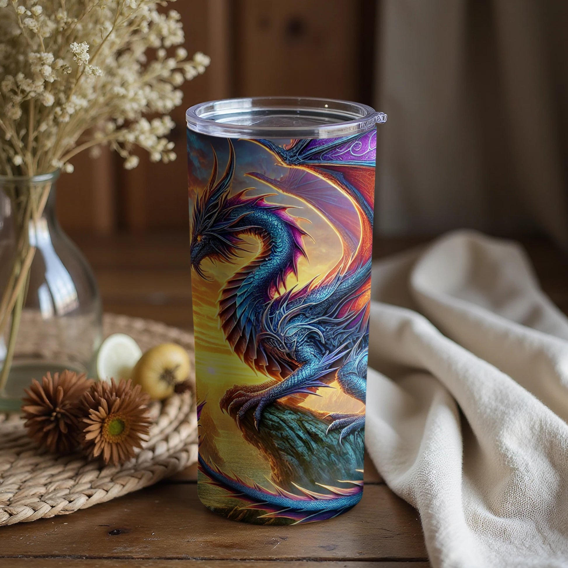 Fantasy Dragon Artwork Insulated Tumbler Cup