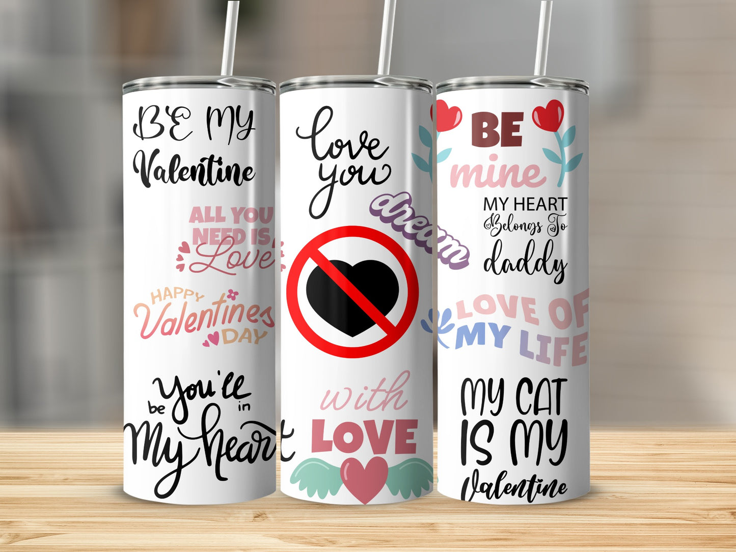 Valentine's Day Themed Tumbler Designs for Love
