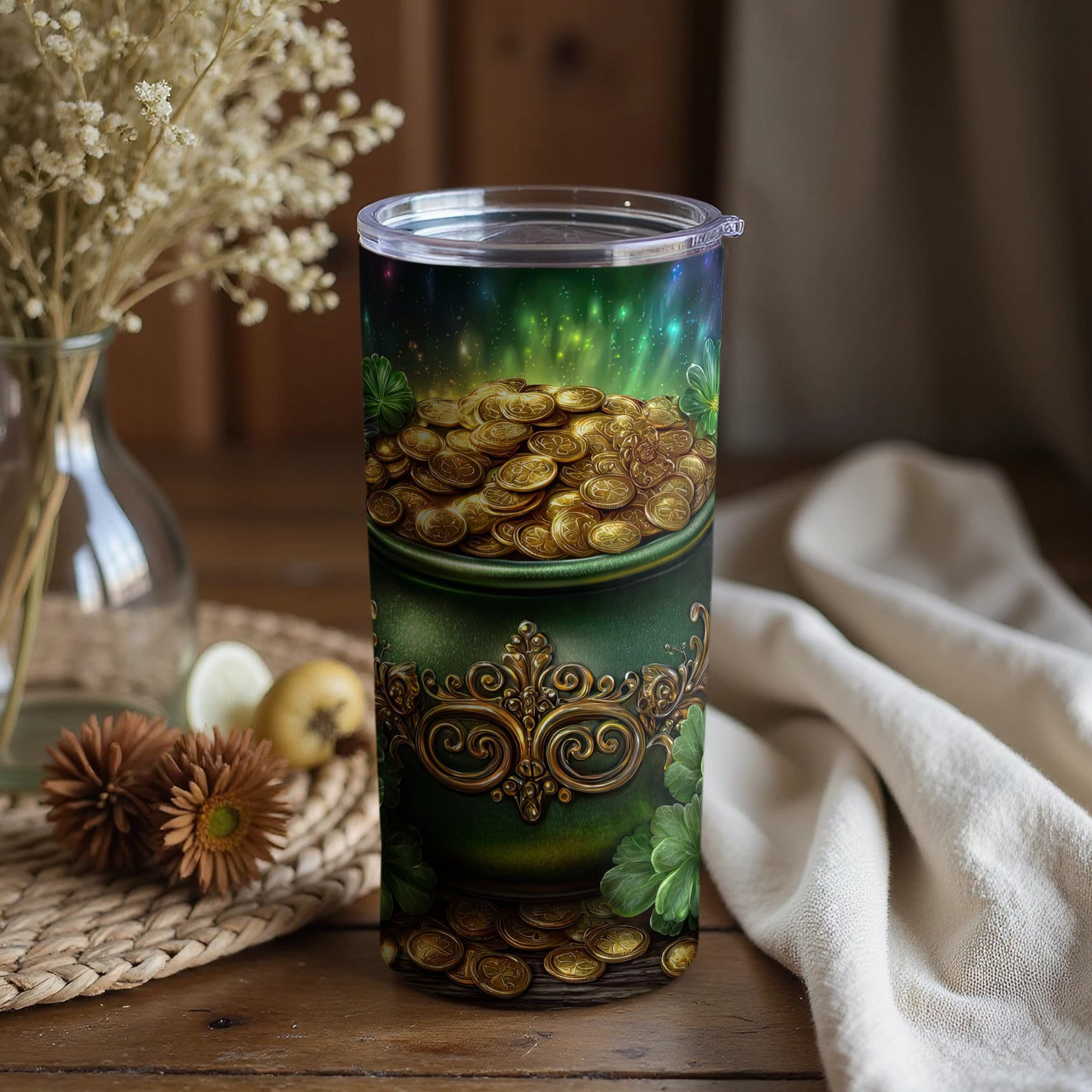 Golden Treasure Design Tumbler for Daily Use