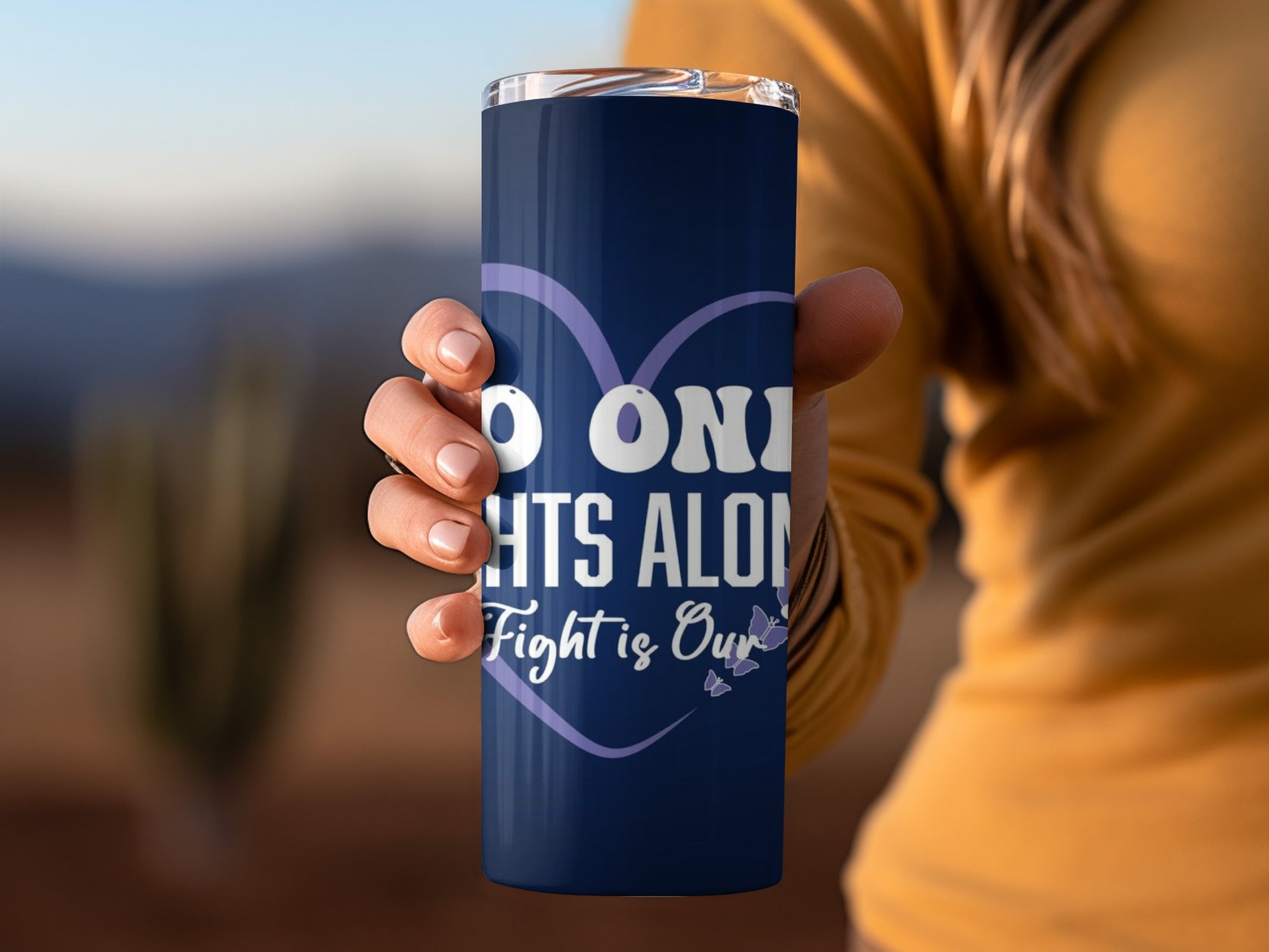 No One Fights Alone The Fight Is Ours Tumbler Product
