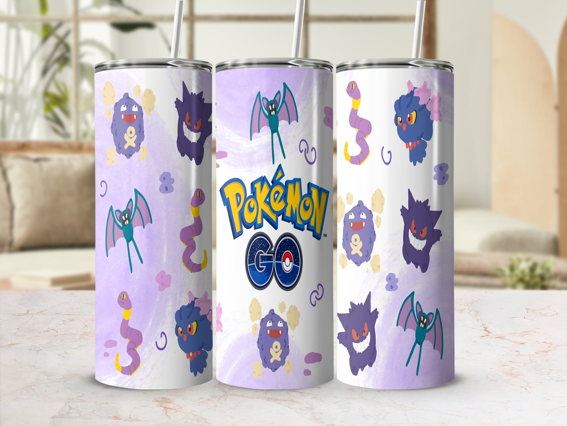 Pokémon GO Themed Characters on White Tumbler