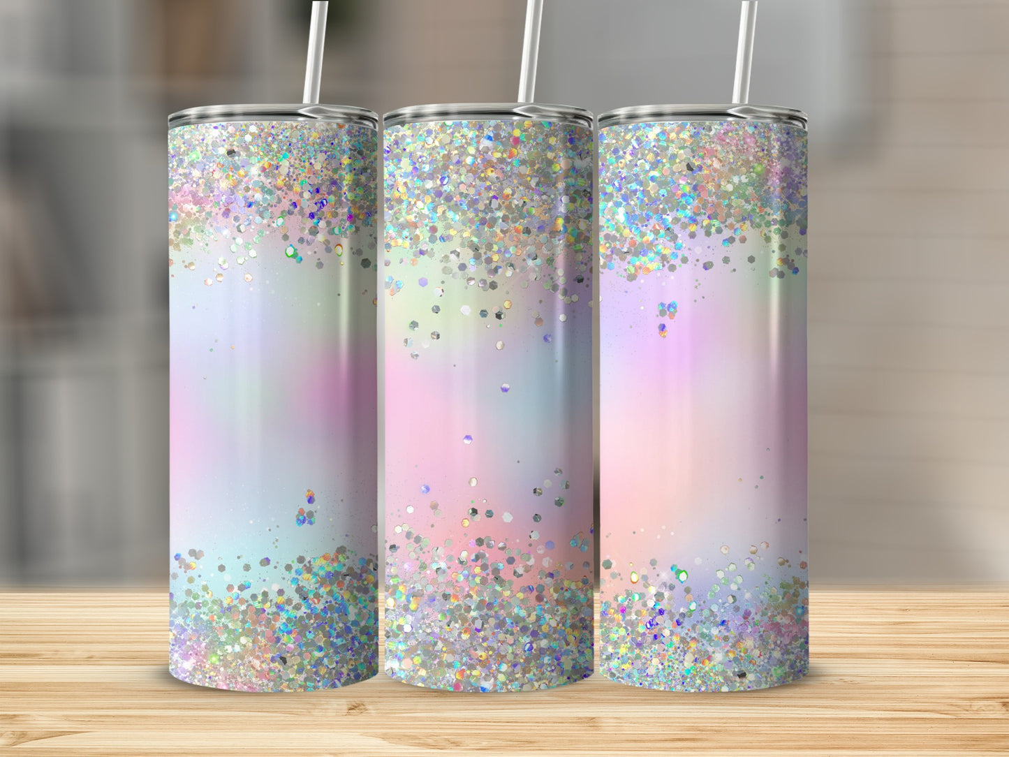 Holographic Glitter Pastel Gradient Tumbler product type