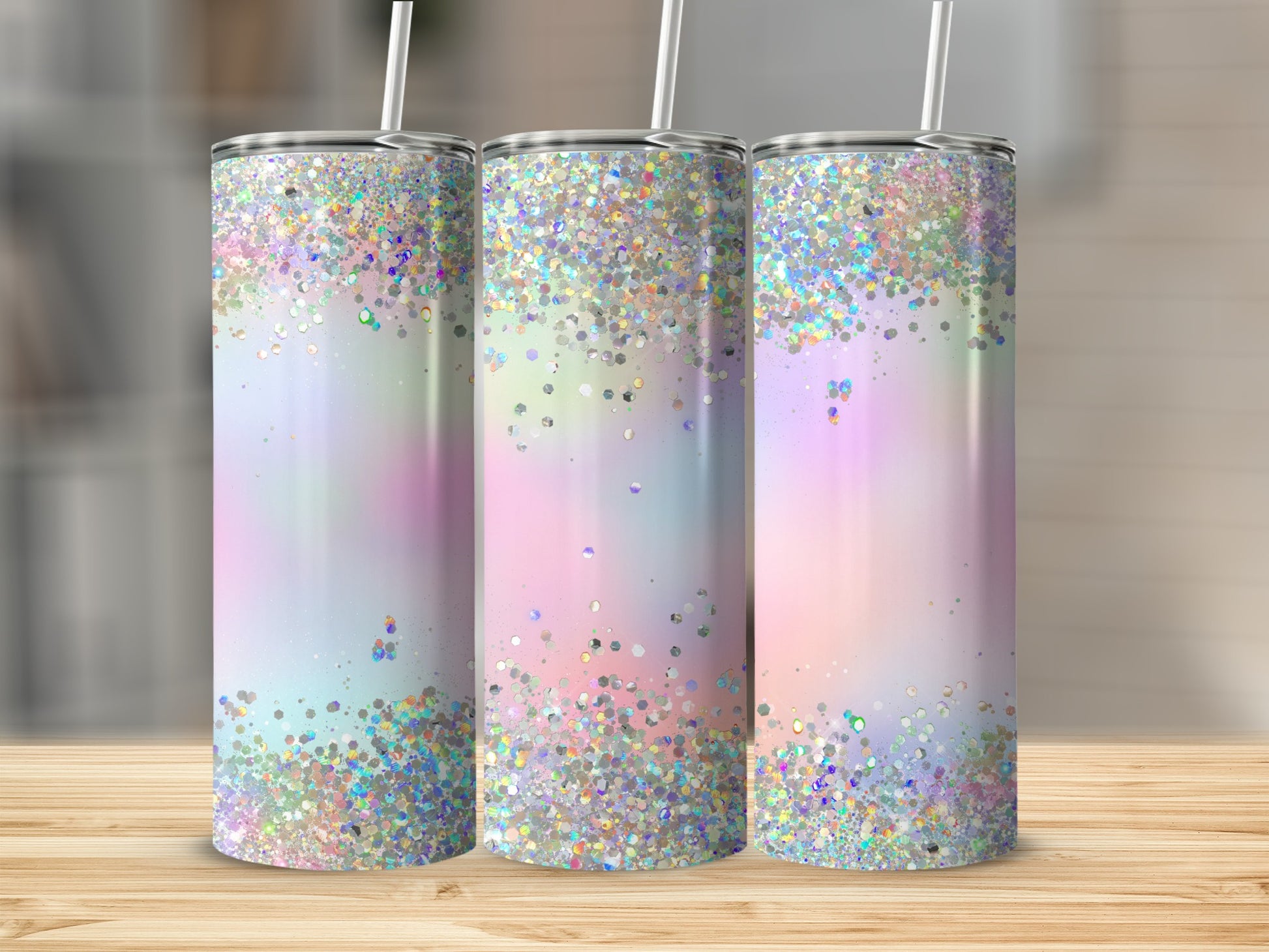 Holographic Glitter Pastel Gradient Tumbler product type