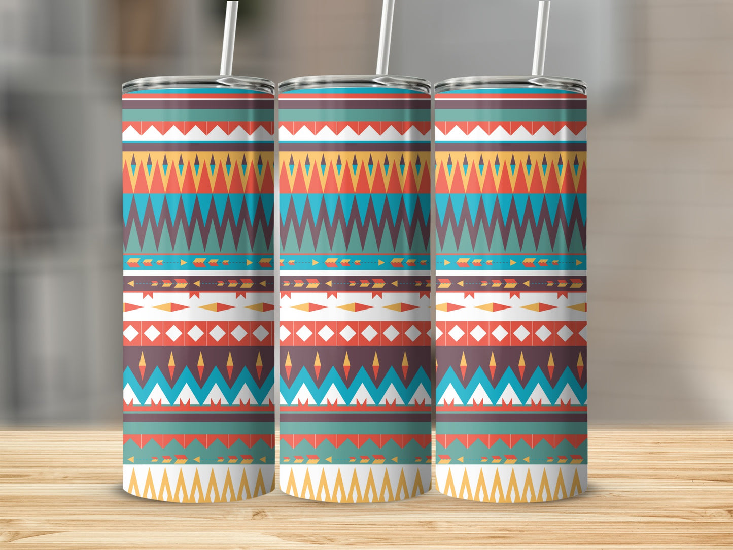 Colorful Geometric Pattern Tall Tumblers Product