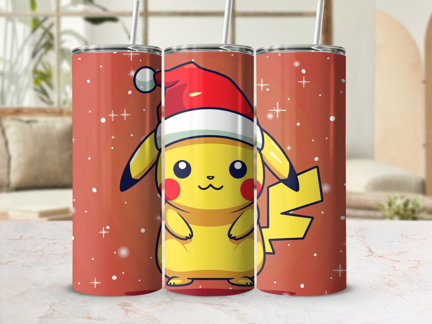 Festive Pikachu with Santa Hat Tumbler product