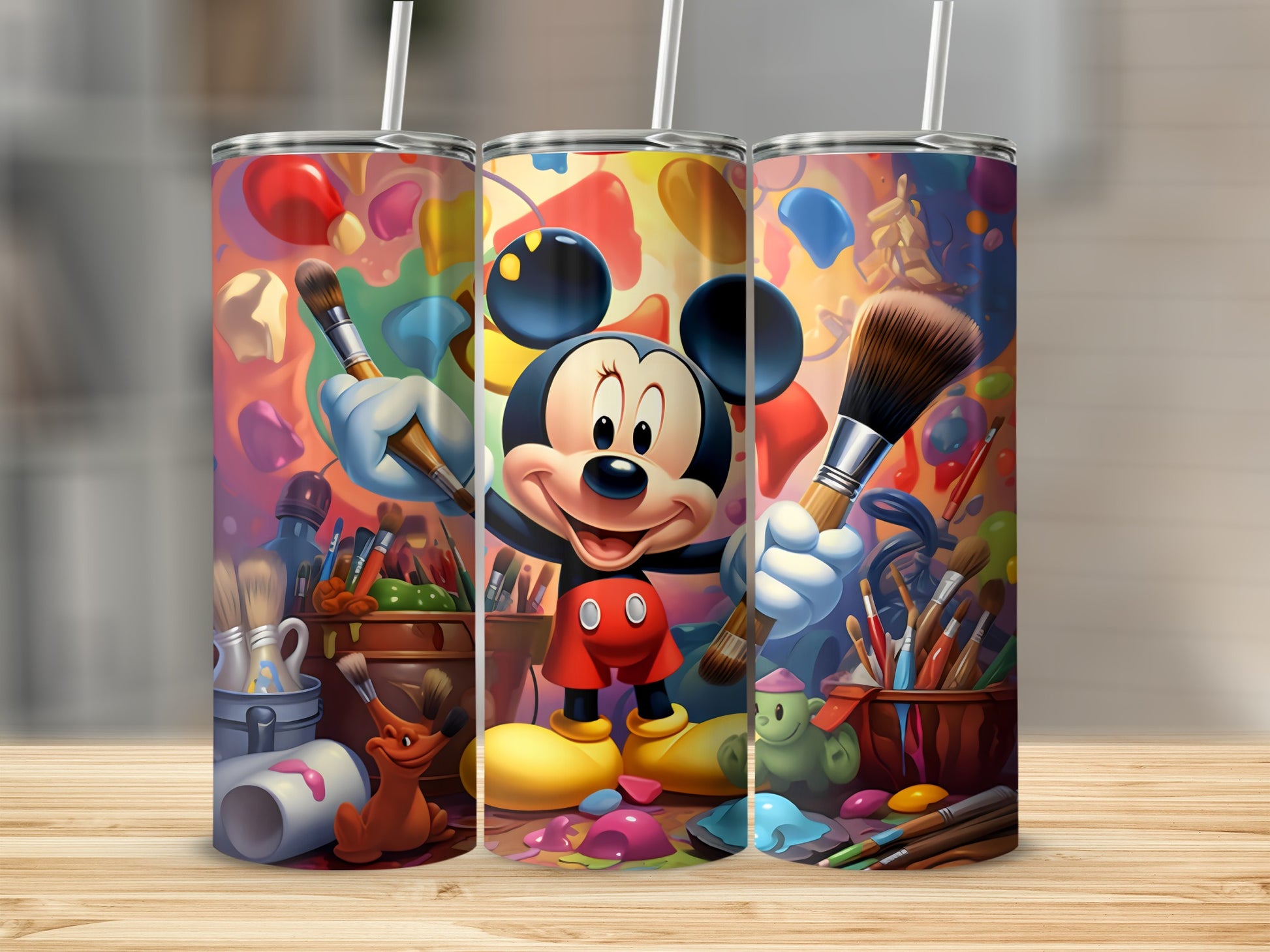 Mickey Mouse Artistic Paintbrush Tumbler for Artists