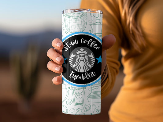 Star Coffee Tumbler with Graphic Design 12 oz Tumbler