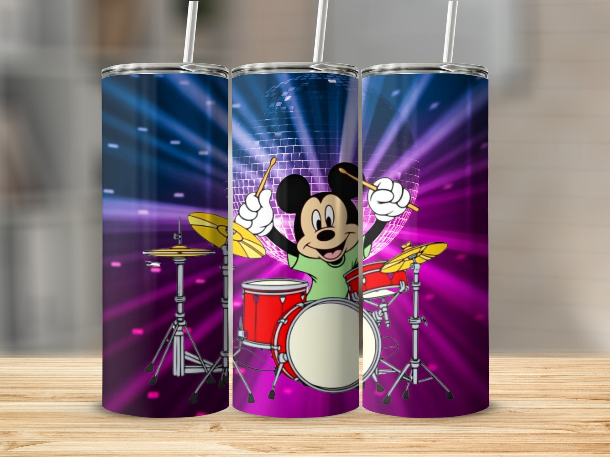 Mickey Mouse Playing Drums Vibrant Tumbler Product