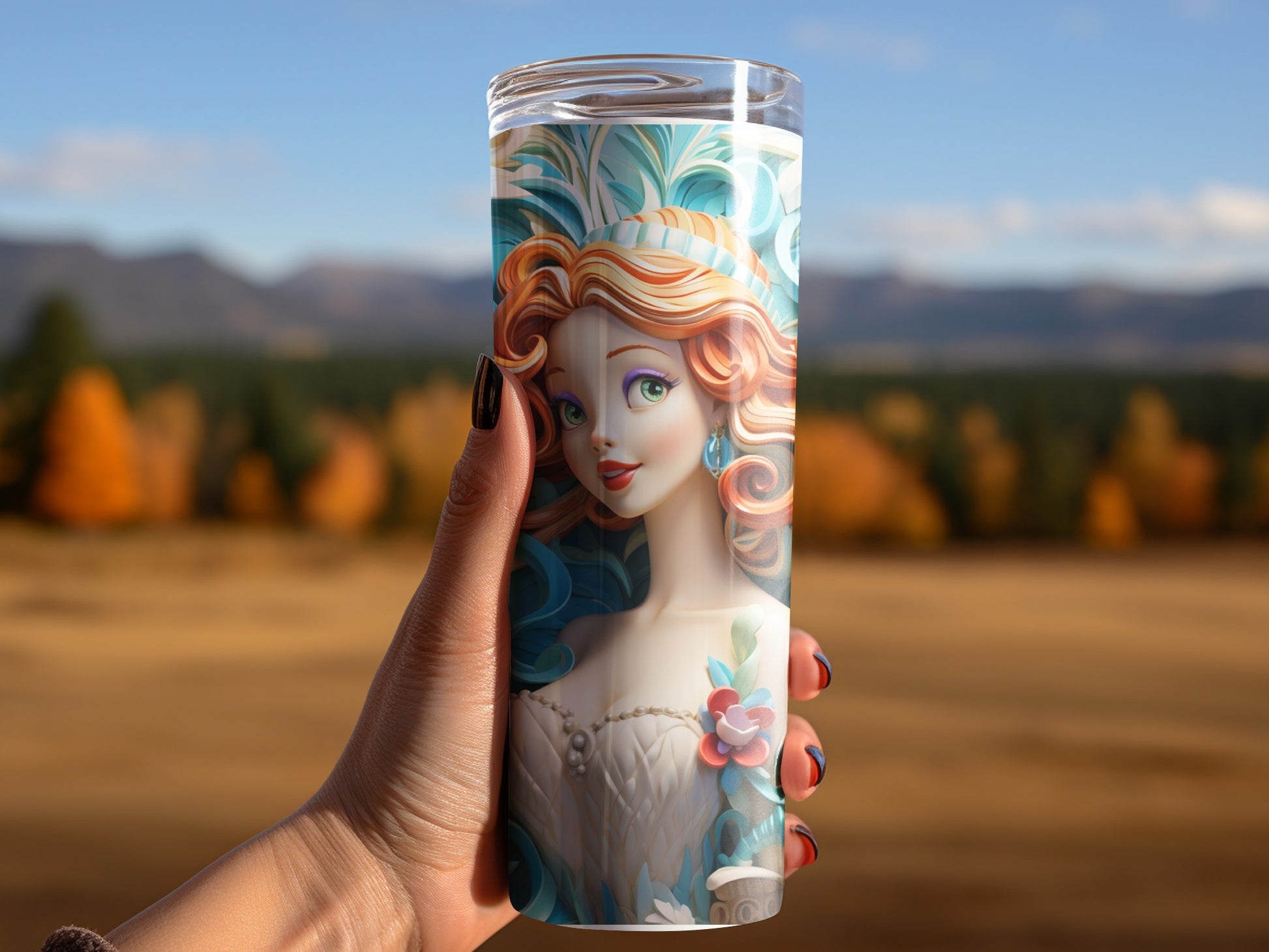 Vibrant Fantasy Character Travel Mug Stunning Design