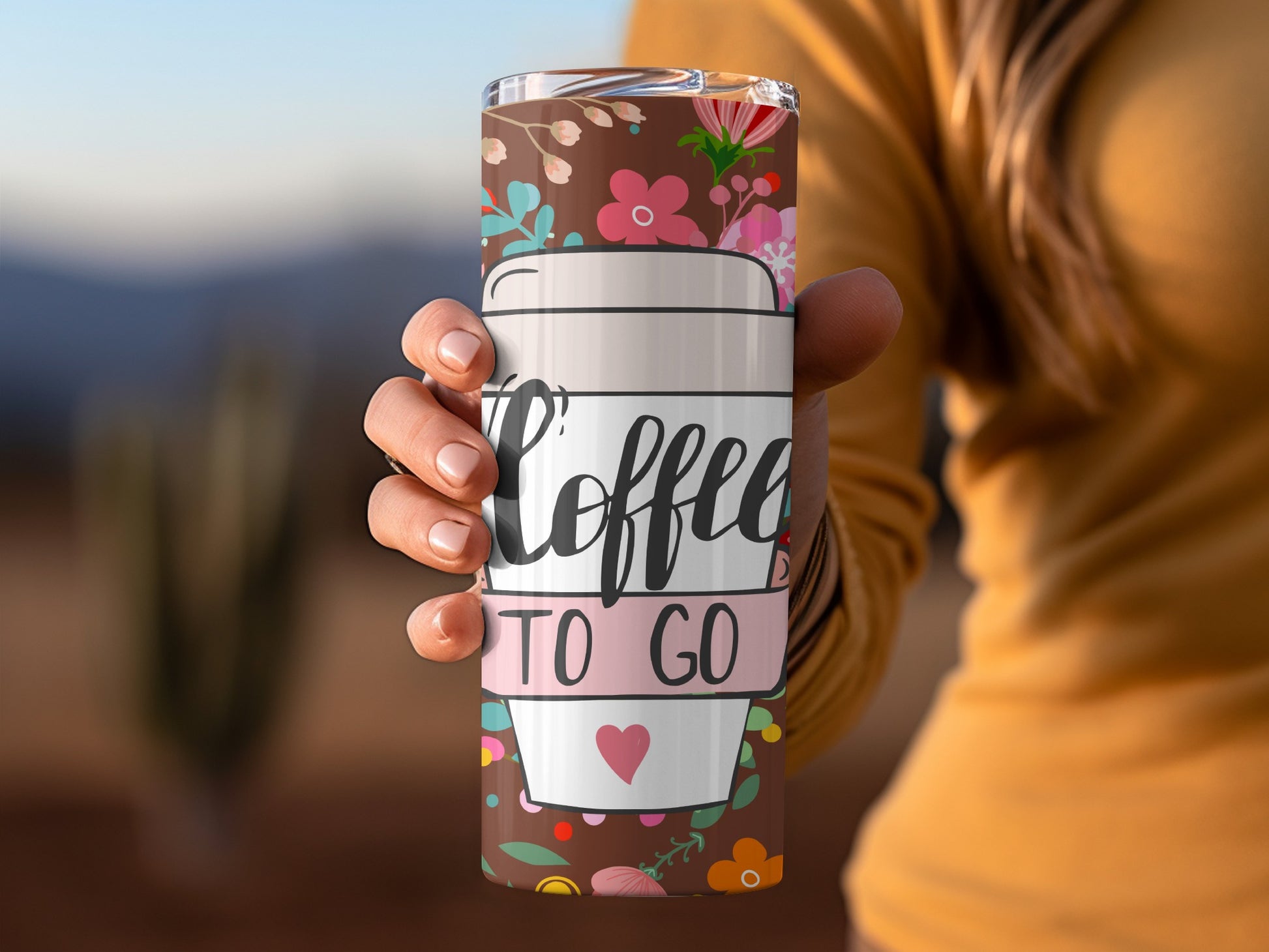 Floral Coffee To Go Travel Mug Perfect for On-the-Go