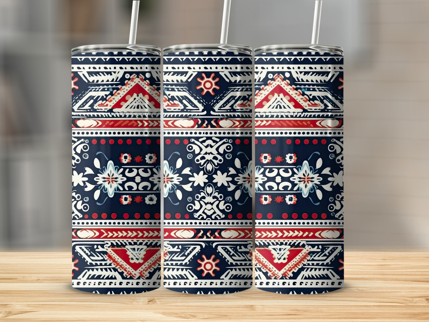 Bohemian Patterned Stainless Steel Insulated Tumbler