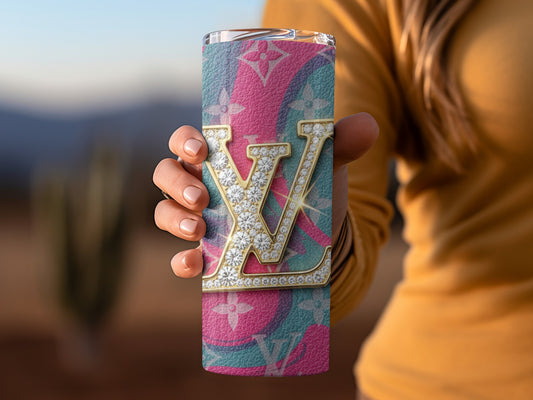 Colorful Luxury Monogram Insulated Tumbler Cup