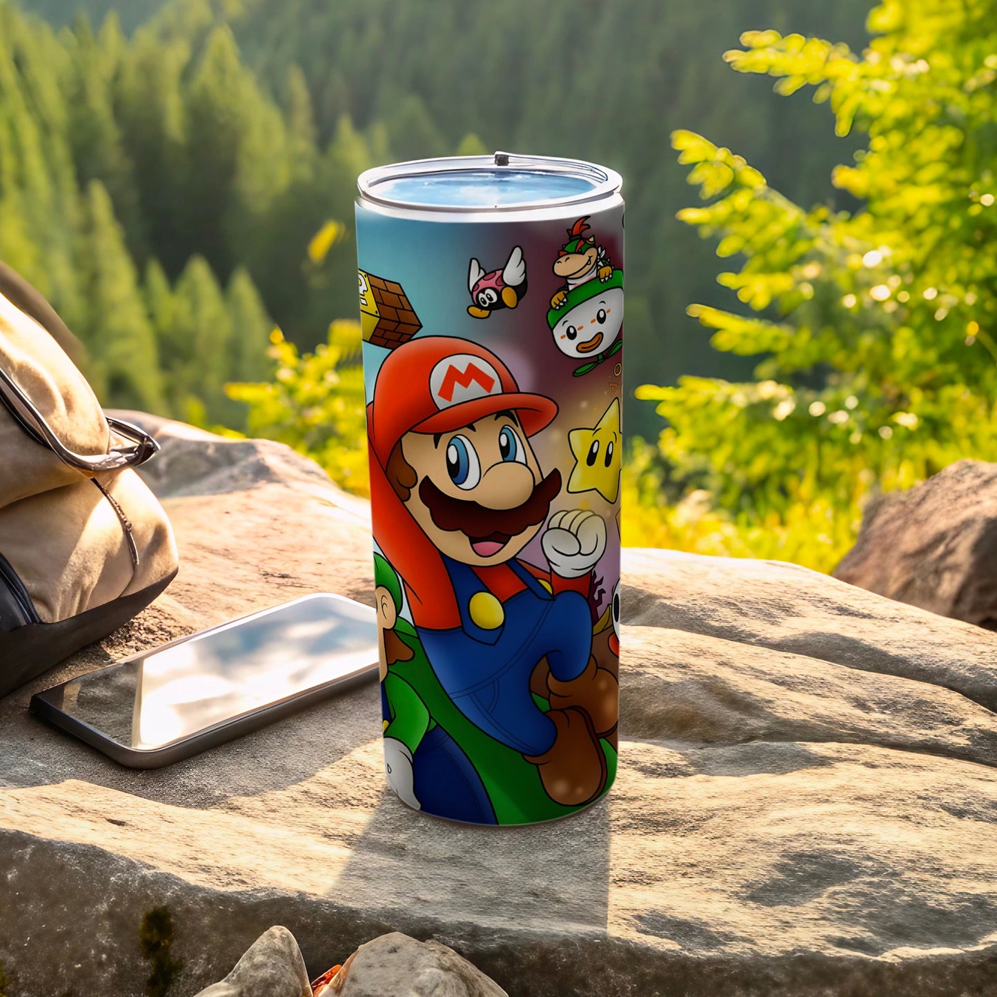 Colorful Mario Characters Travel Tumbler Flask