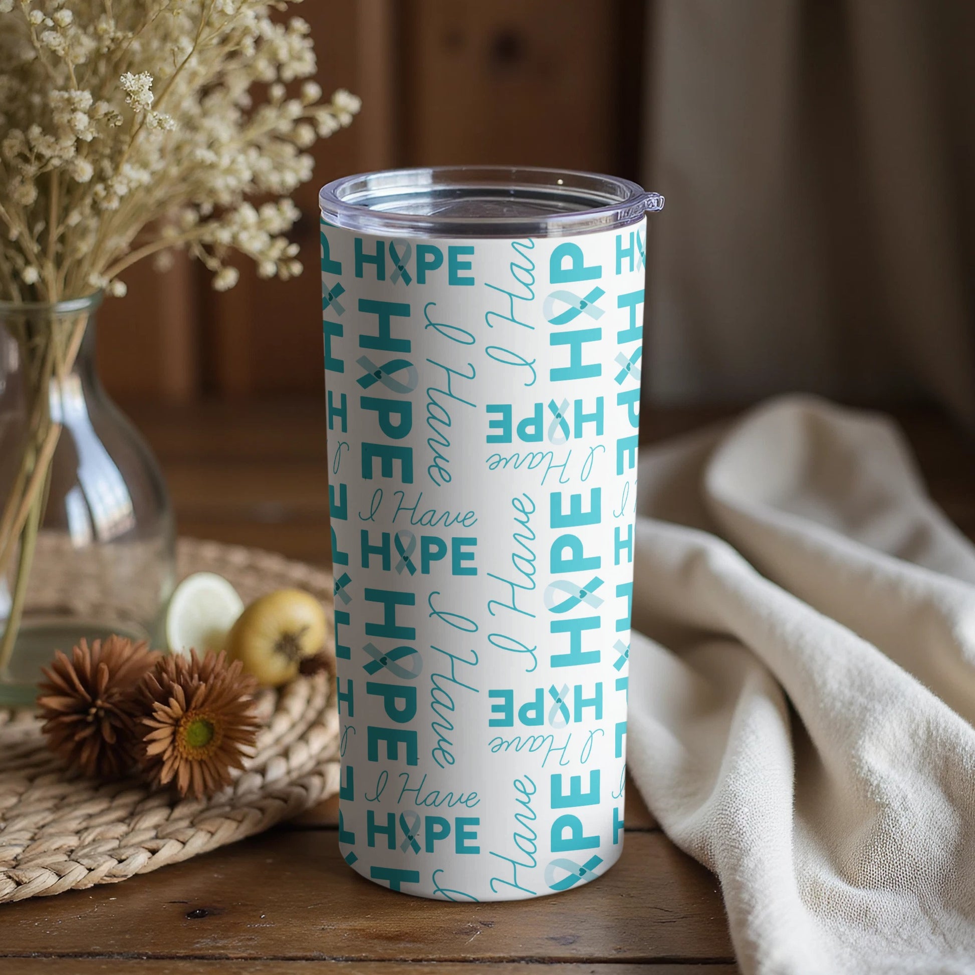Inspirational HOPE I Have HOPE Lettering Tumblers