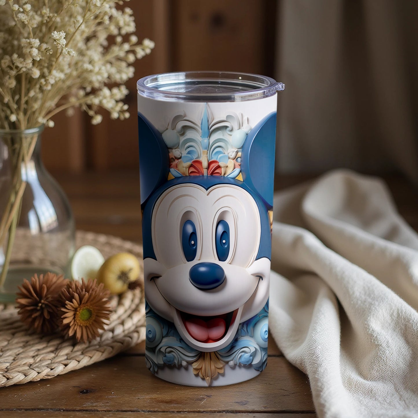 Colorful and Detailed Tumbler with Playful Cartoon Design