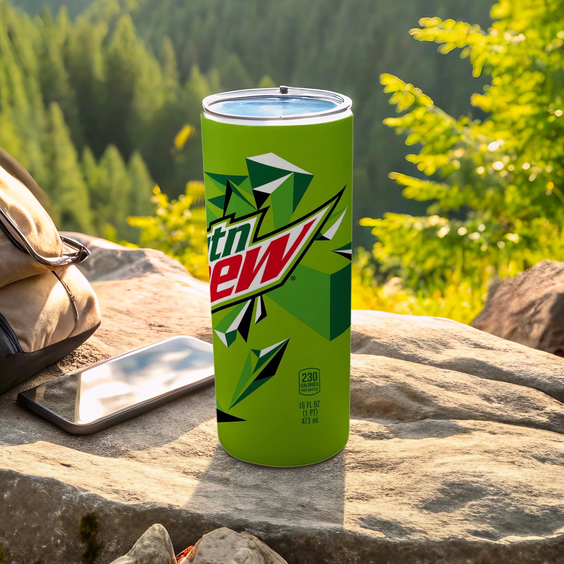 Mountain Dew Mtn Dew Geometric Green 16 FL OZ 473 mL tumbler