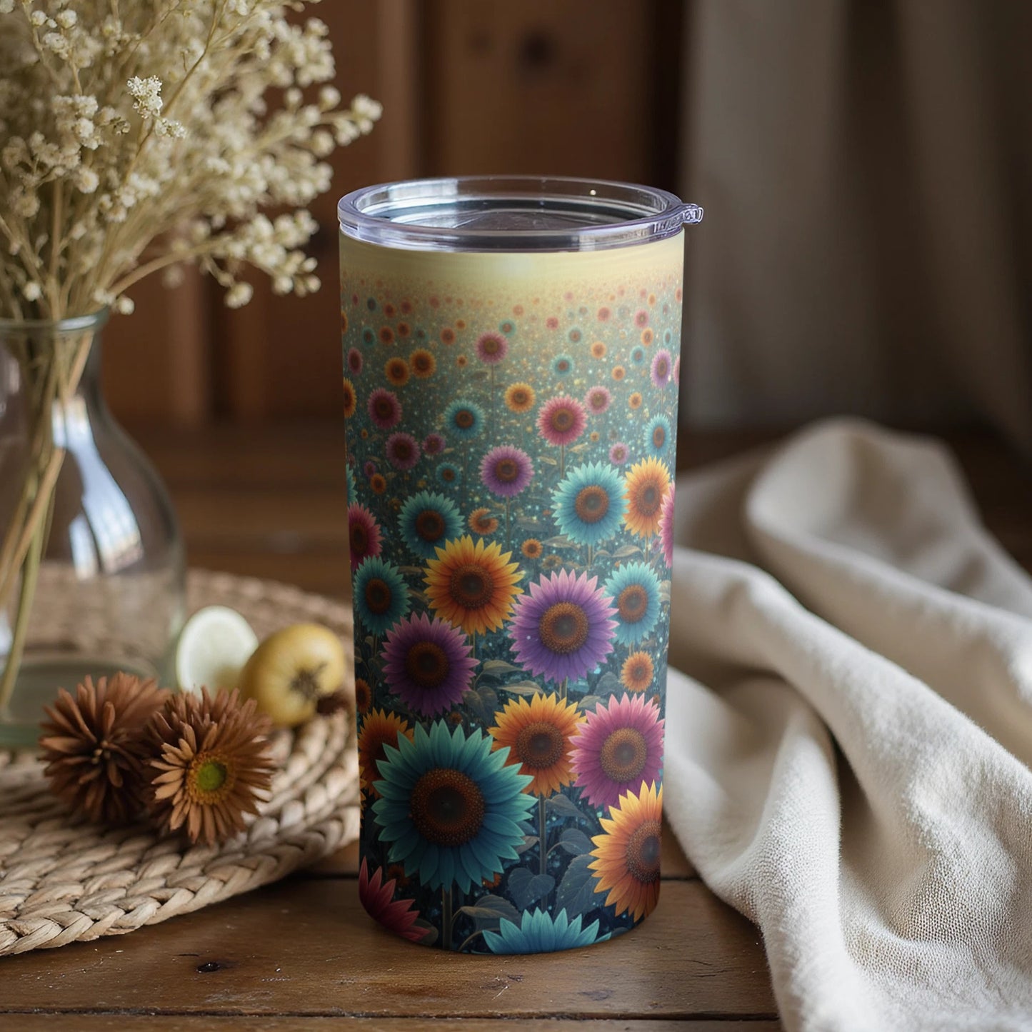 Vibrant Sunflower Themed Insulated Tumbler Product
