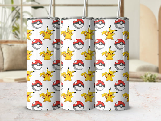 Pikachu and Pokeball Patterned Tumbler Cup