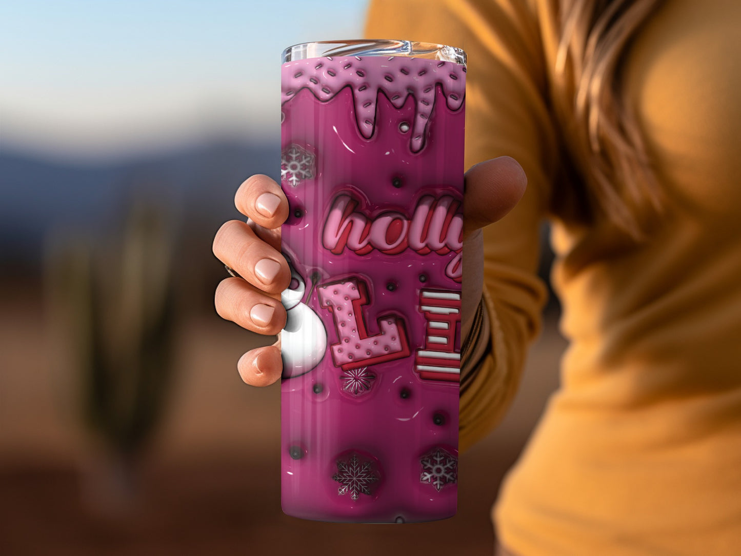 Holly Jolly Snowflake Printed Holiday Tumbler