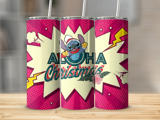 Aloha Christmas Festive Tumbler for Holiday Celebrations