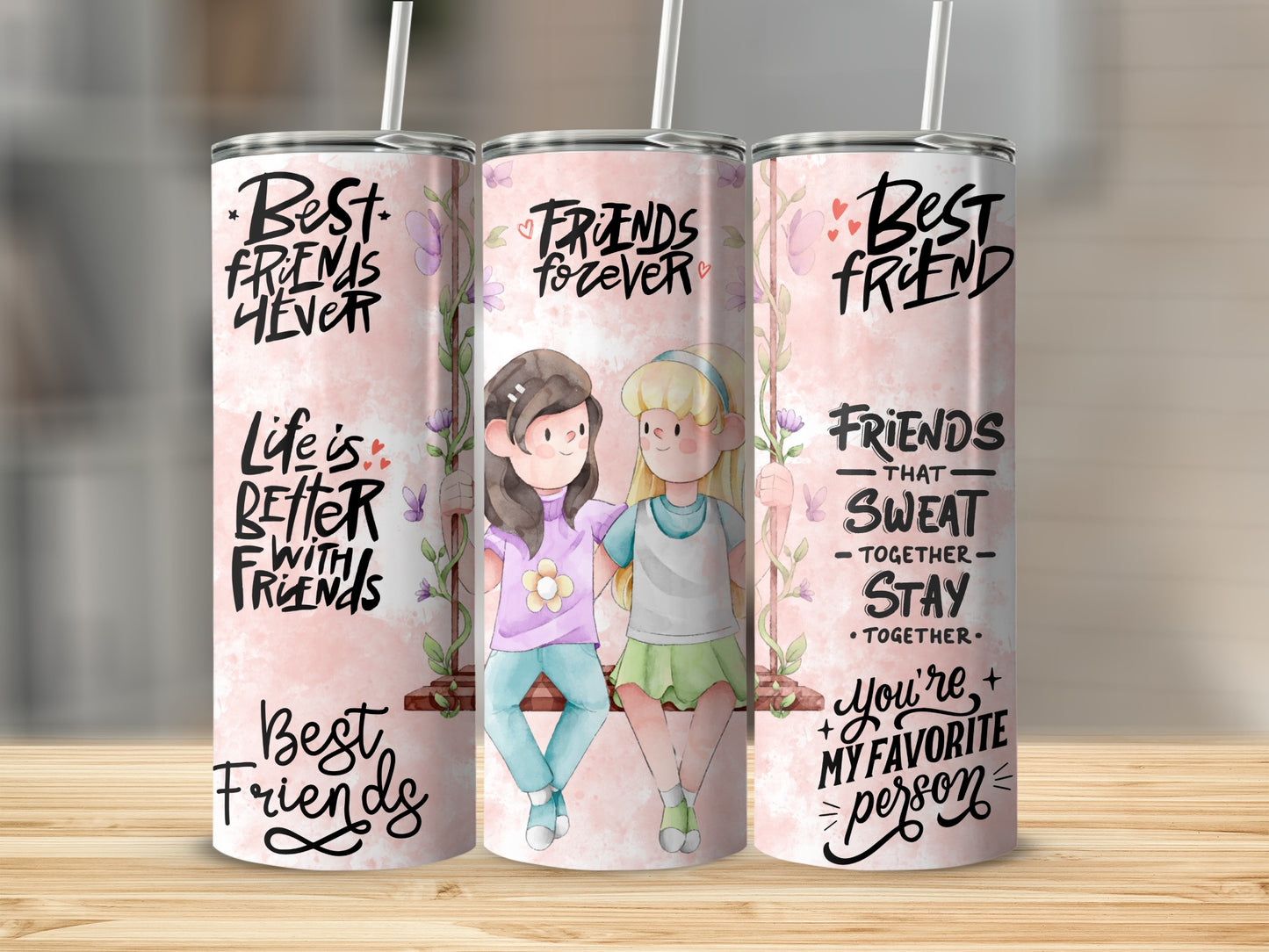 Best Friends Forever Quotes Tumbler Set