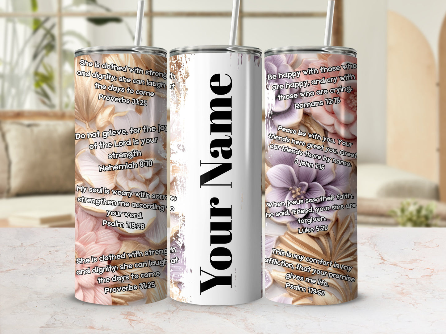 Personalized Inspirational Bible Verses Tumbler Cup