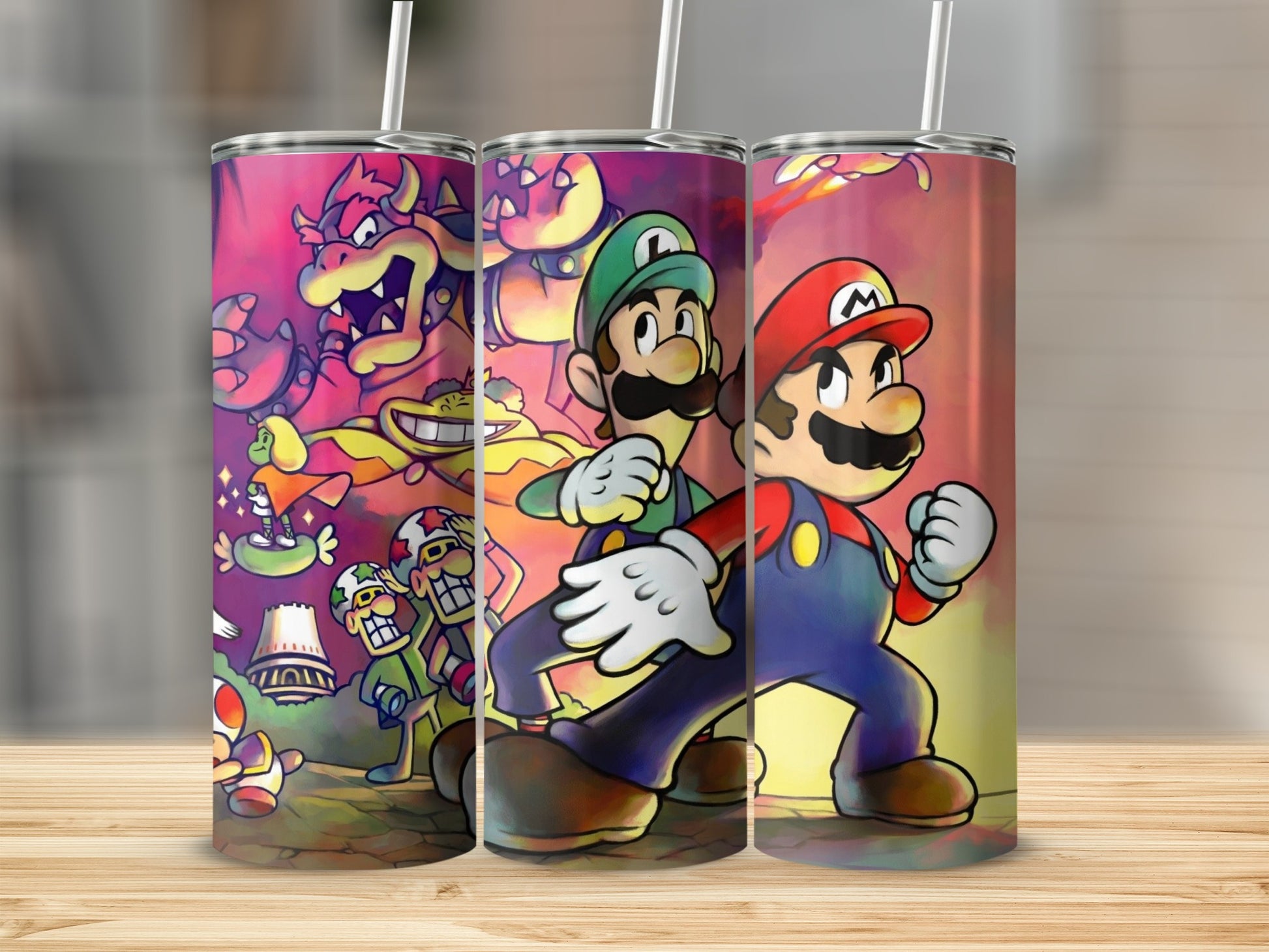 Colorful Gaming Characters Travel Tumbler Cup